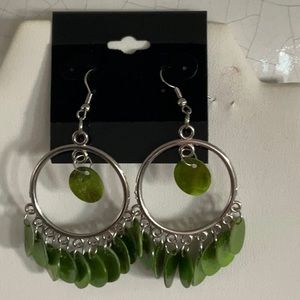 NEW - Green Capri Shell Boho Earrings